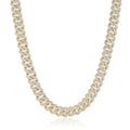 12mm Iced Prong Cuban Link Chain - Gold - Vintress Fashion