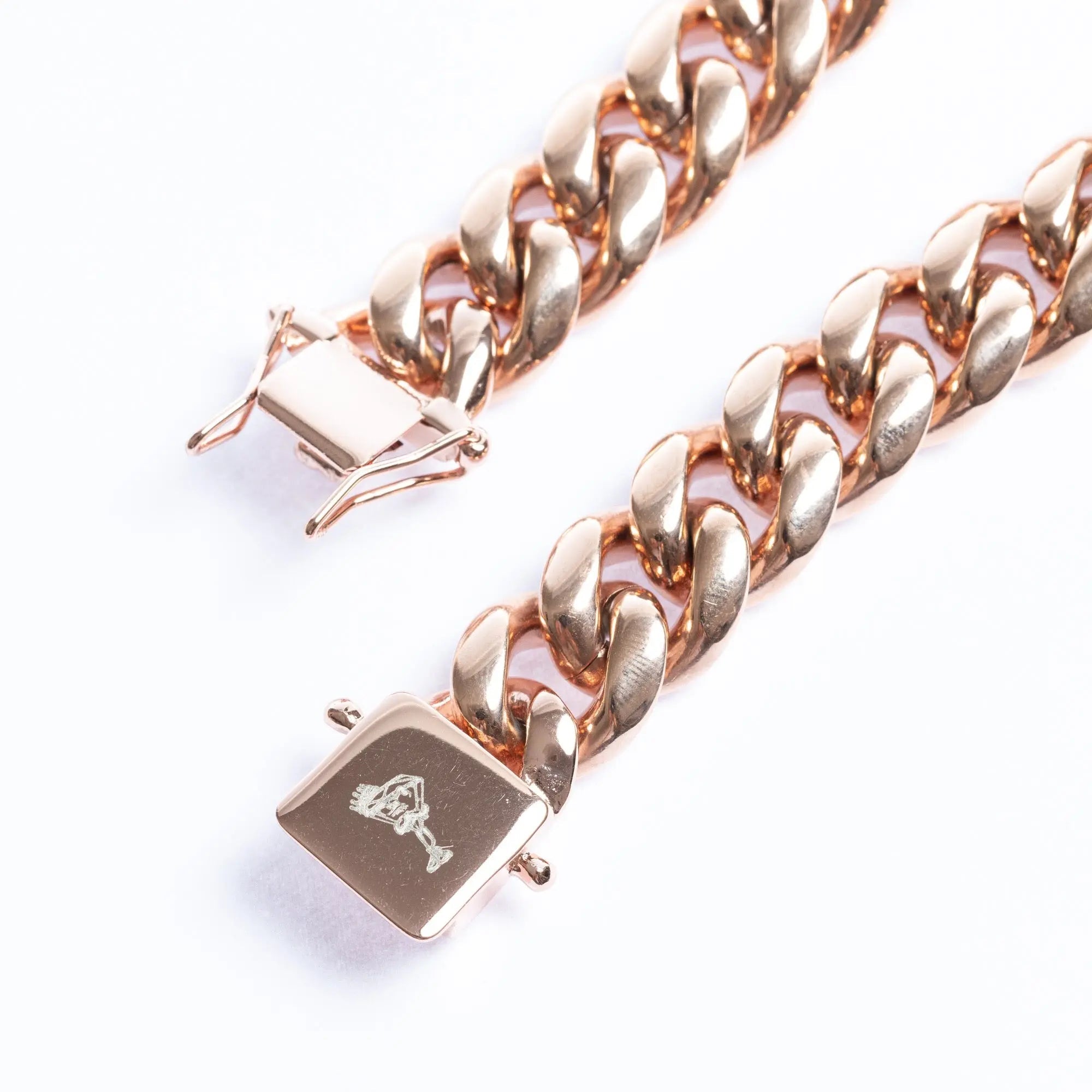 14mm Miami Cuban Link Chain + Bracelet - Rose Gold - Vintress Fashion