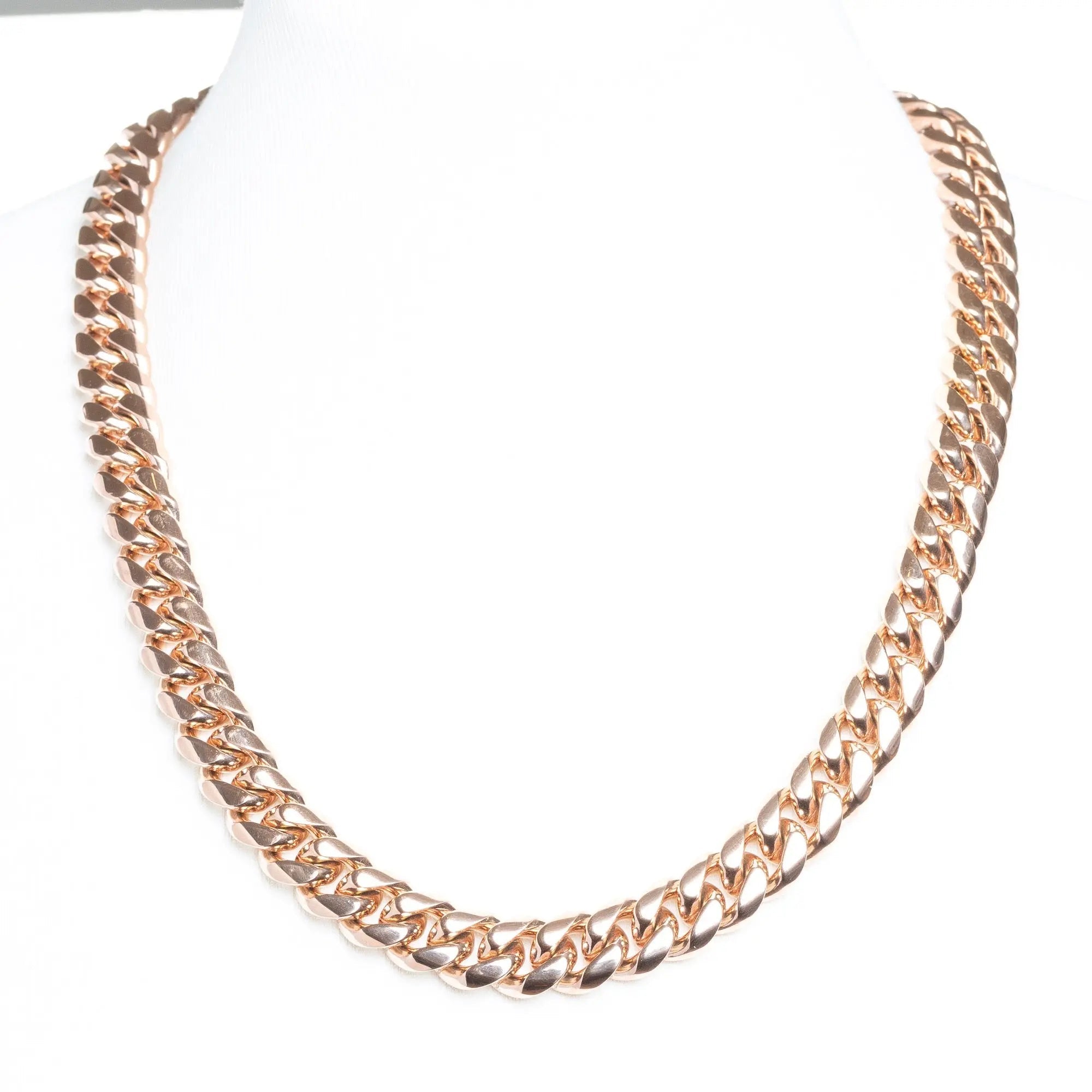 14mm Miami Cuban Link Chain - Rose Gold - Vintress Fashion