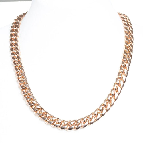 14mm Miami Cuban Link Chain - Rose Gold - Vintress Fashion