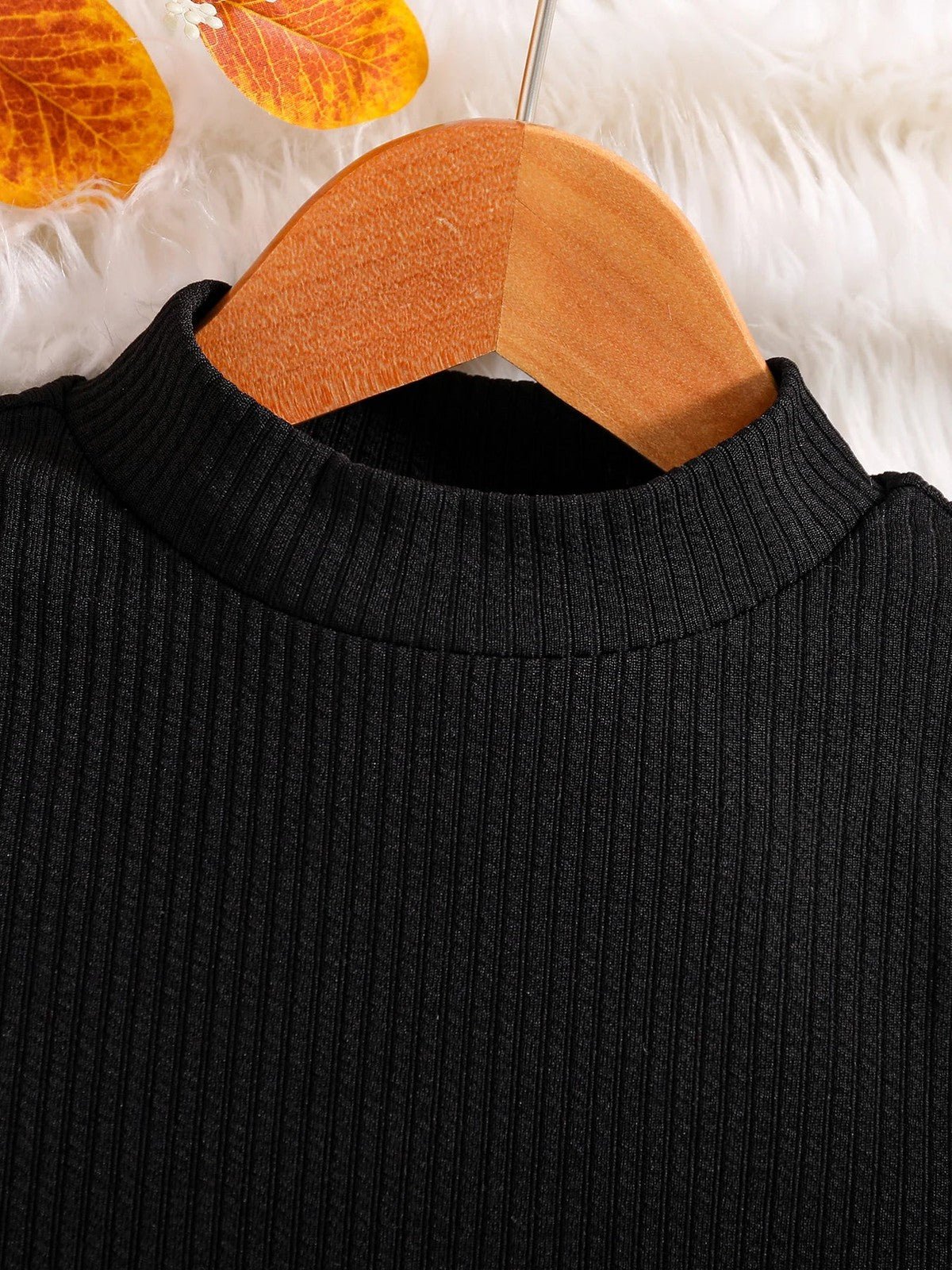 2-piece children's clothing autumn fashion girls' set - black round neck long - Vintress Fashion