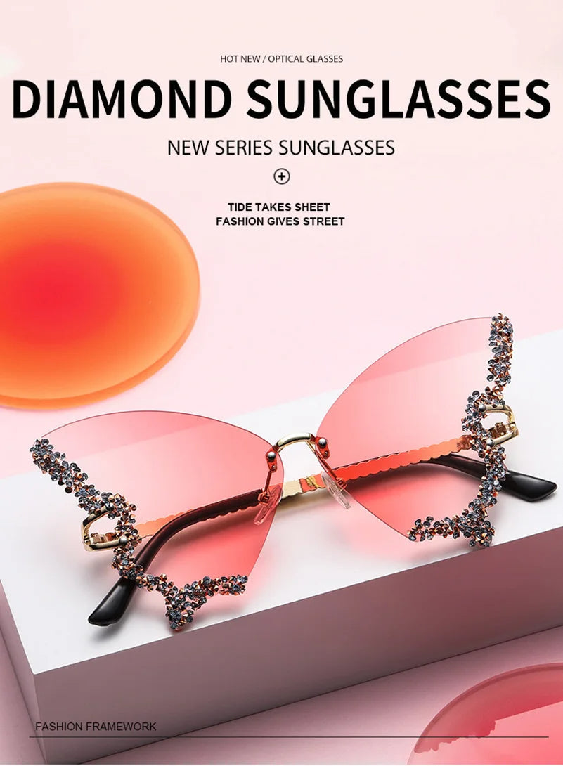 Luxury Diamond Butterfly Sunglasses