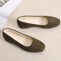 2026 Women Suede Square Flat Heel Shallow Female Shoes Spring Summer Square Toe Basic Concise Women Pumps Size 34-39
