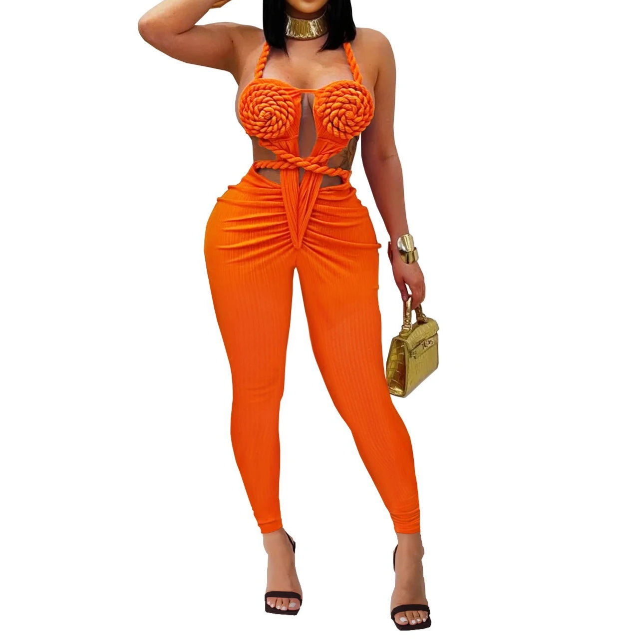 Sexy Bodysuit women's jumpsuits and rompers Rompers Woman Clothes1 Piece Set Playsuit Hang neck backless Female Clothing HXY309