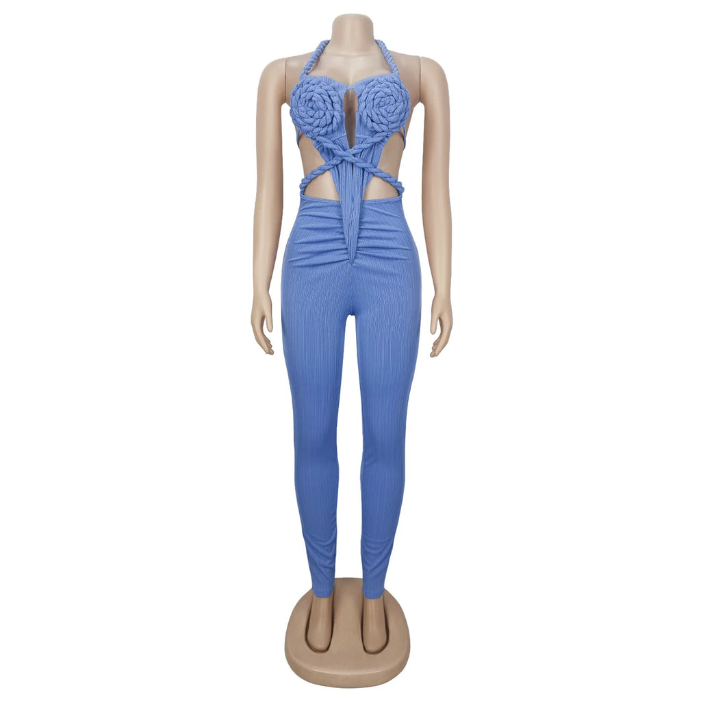 Sexy Bodysuit women's jumpsuits and rompers Rompers Woman Clothes1 Piece Set Playsuit Hang neck backless Female Clothing HXY309