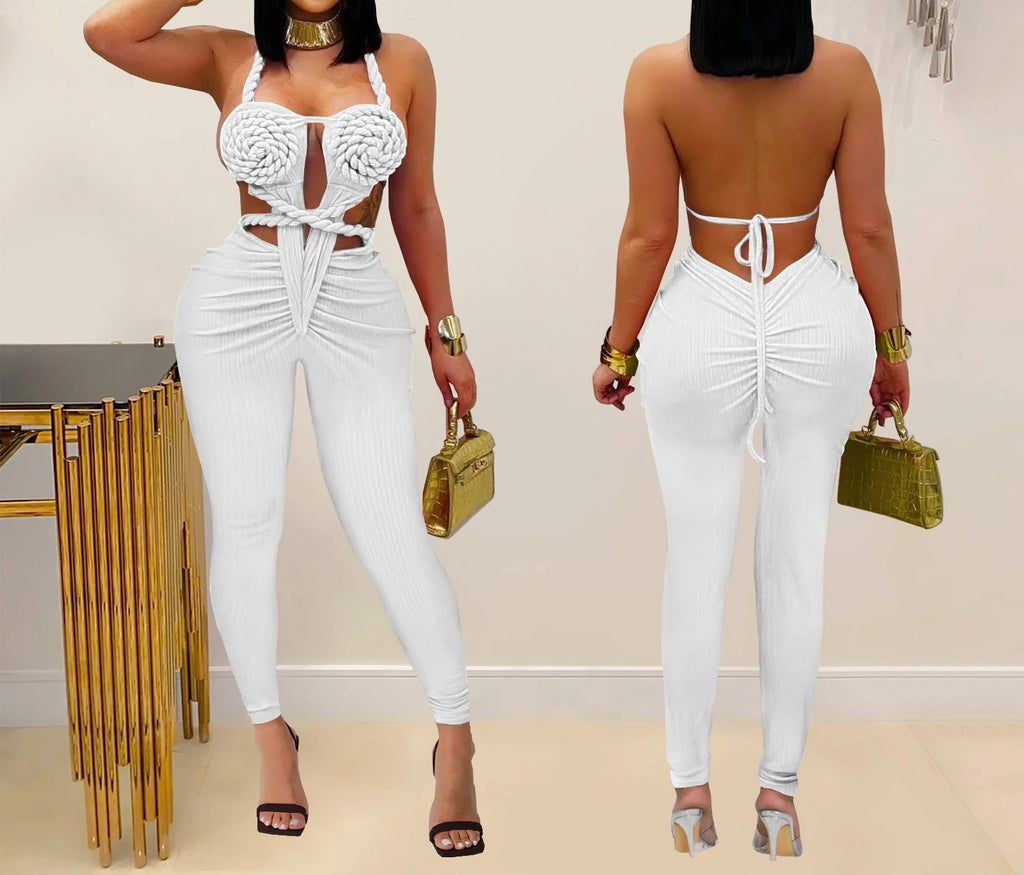 Sexy Bodysuit women's jumpsuits and rompers Rompers Woman Clothes1 Piece Set Playsuit Hang neck backless Female Clothing HXY309