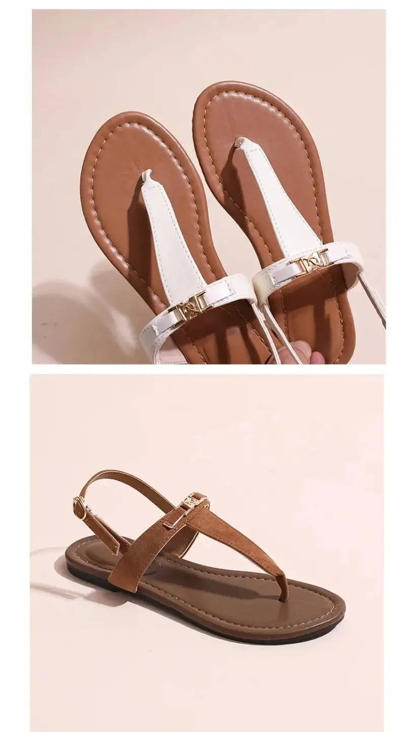 2026 Women's Shoes Fashion Daily Sandals Women Buckle Strap Flat With Outdoor Open Toe Female Shoe