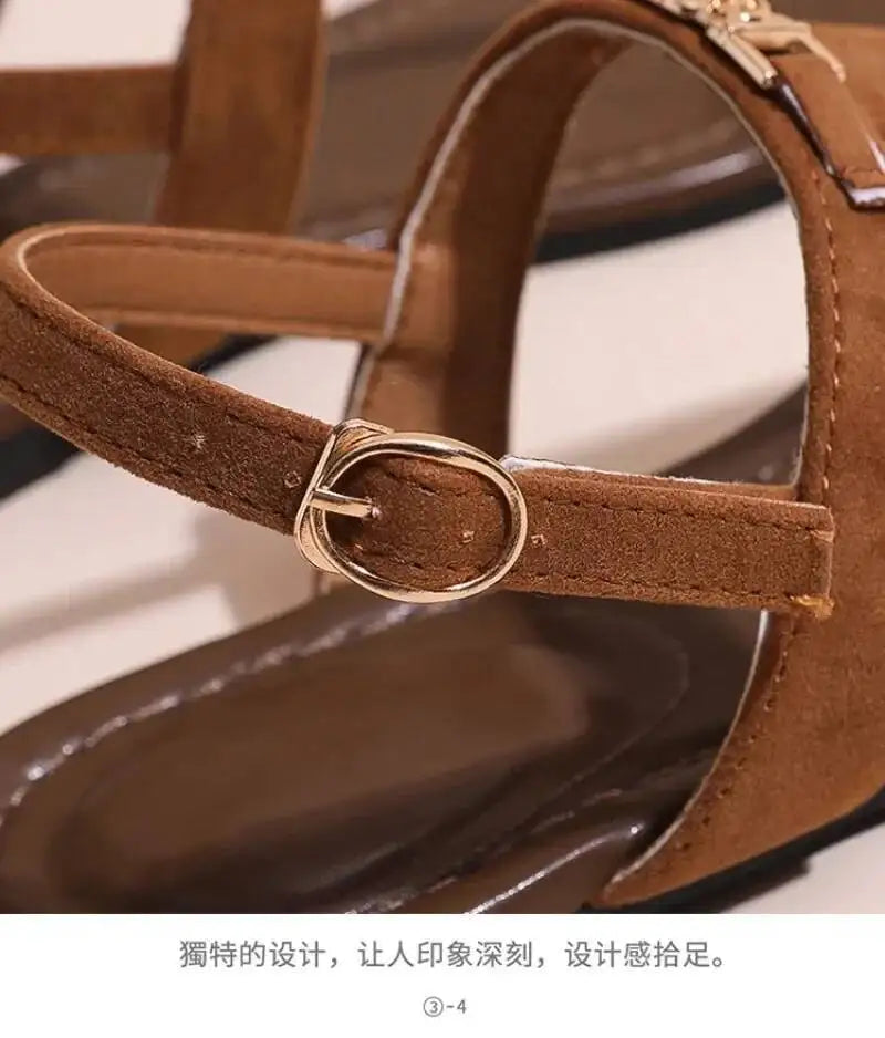 2026 Women's Shoes Fashion Daily Sandals Women Buckle Strap Flat With Outdoor Open Toe Female Shoe