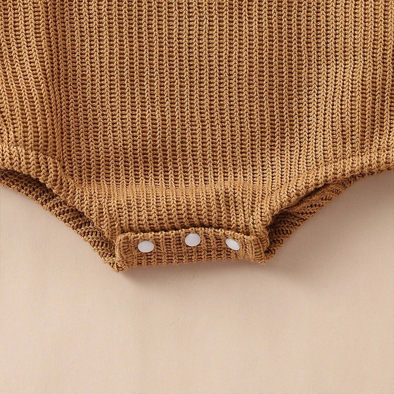 Baby Spring Autumn Clothes Set Knitted Romper Triangle Crotch Button One-Piece Jumpsuit SlingToddler Baby Boys Girls 0-3Y