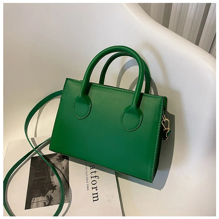 Elegant Black Handbag with Dual Handles, Chic Crossbody Bag, Retro Stylish Tote Small Bag for Women Girls Daily Use, Work, Party