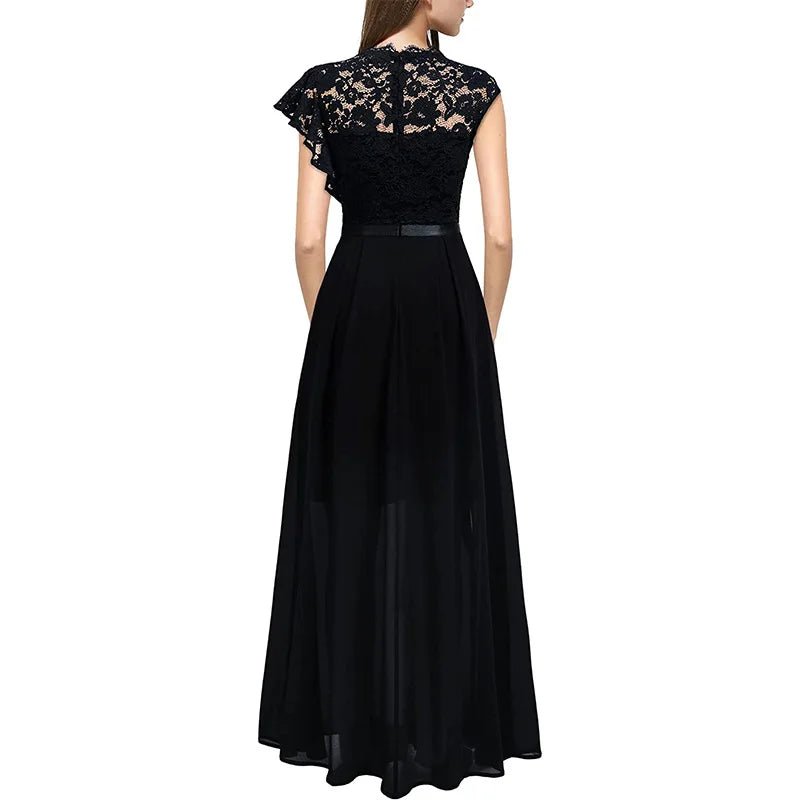 Women's Fashion bridesmaid dress Prom Dresses Handmade 3D Flower Sexy High Slit Evening Party Gowns Long Graduation Dress