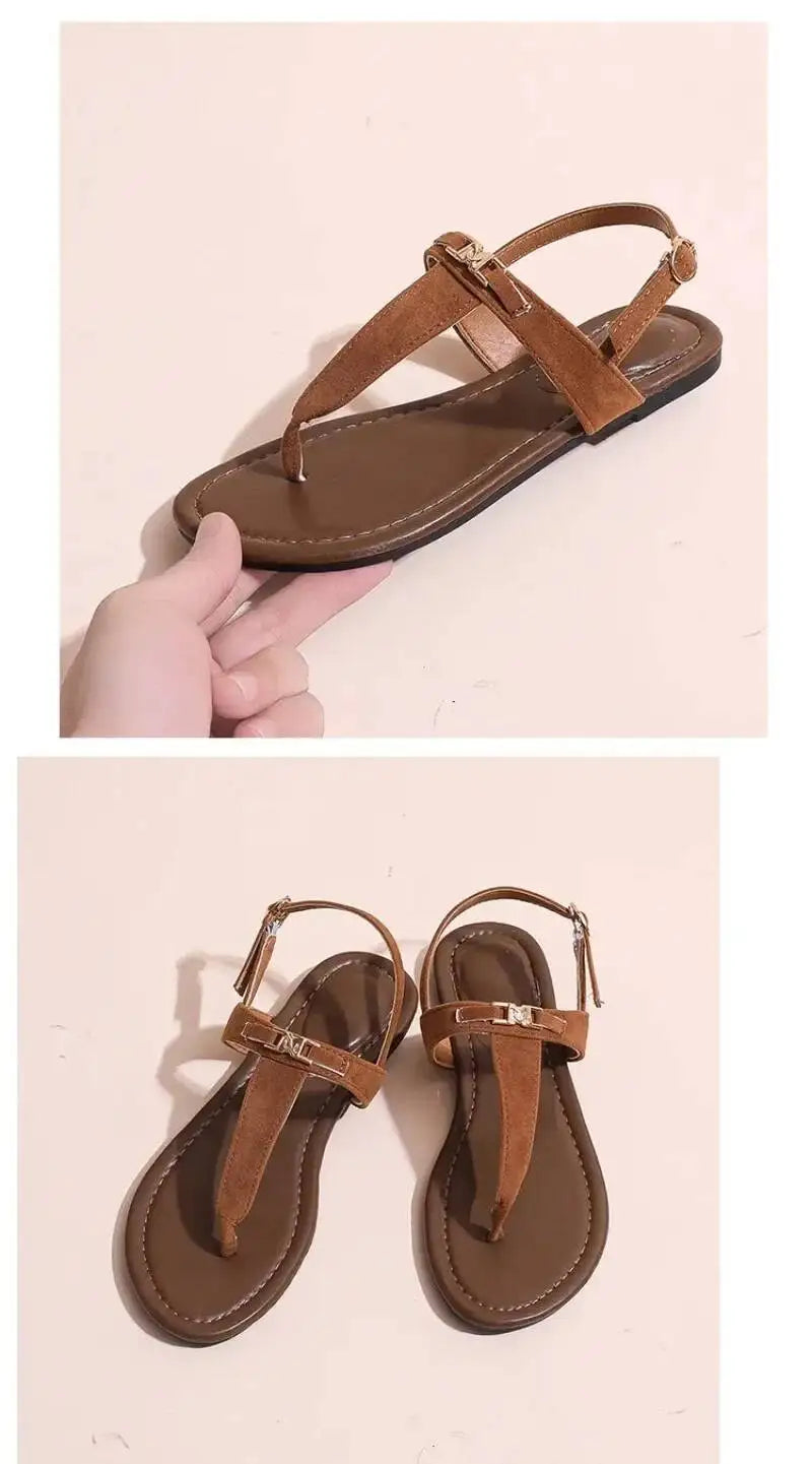 2026 Women's Shoes Fashion Daily Sandals Women Buckle Strap Flat With Outdoor Open Toe Female Shoe