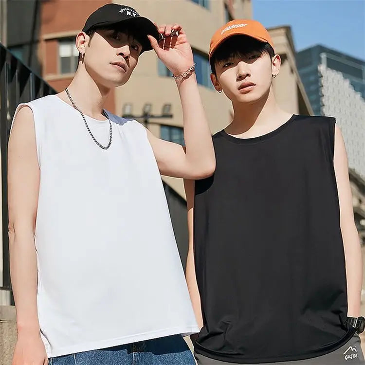 2026 Summer Vest New Style Loose Casual Sleeveless Vest Breathable Quick-drying Sports Short-sleeved Men