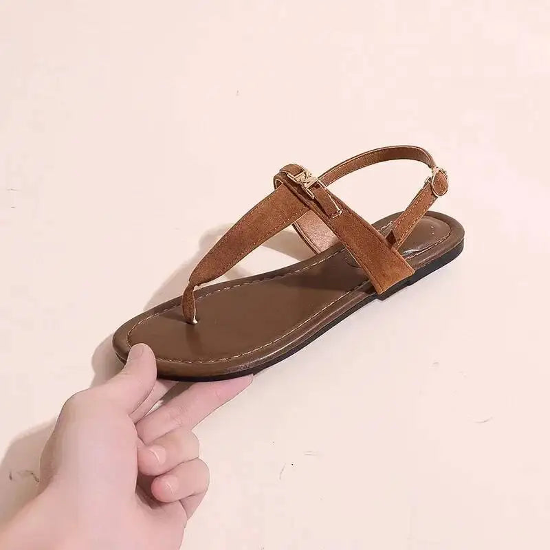 2026 Women's Shoes Fashion Daily Sandals Women Buckle Strap Flat With Outdoor Open Toe Female Shoe
