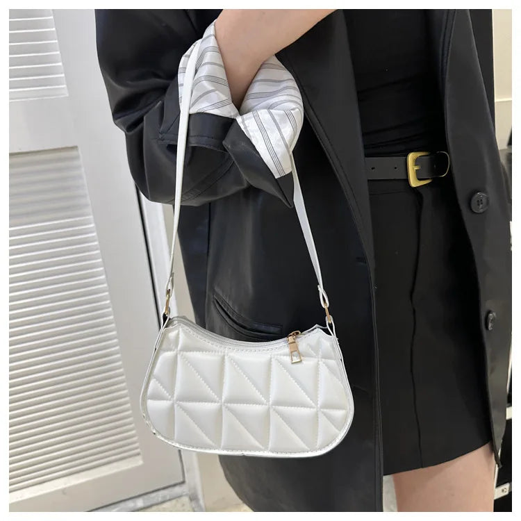 Black PU Leather Shoulder Bag Retro Solid Color Casual Female Hobos Handbags Women's Fashion Handbags Shopper Clutch Purse