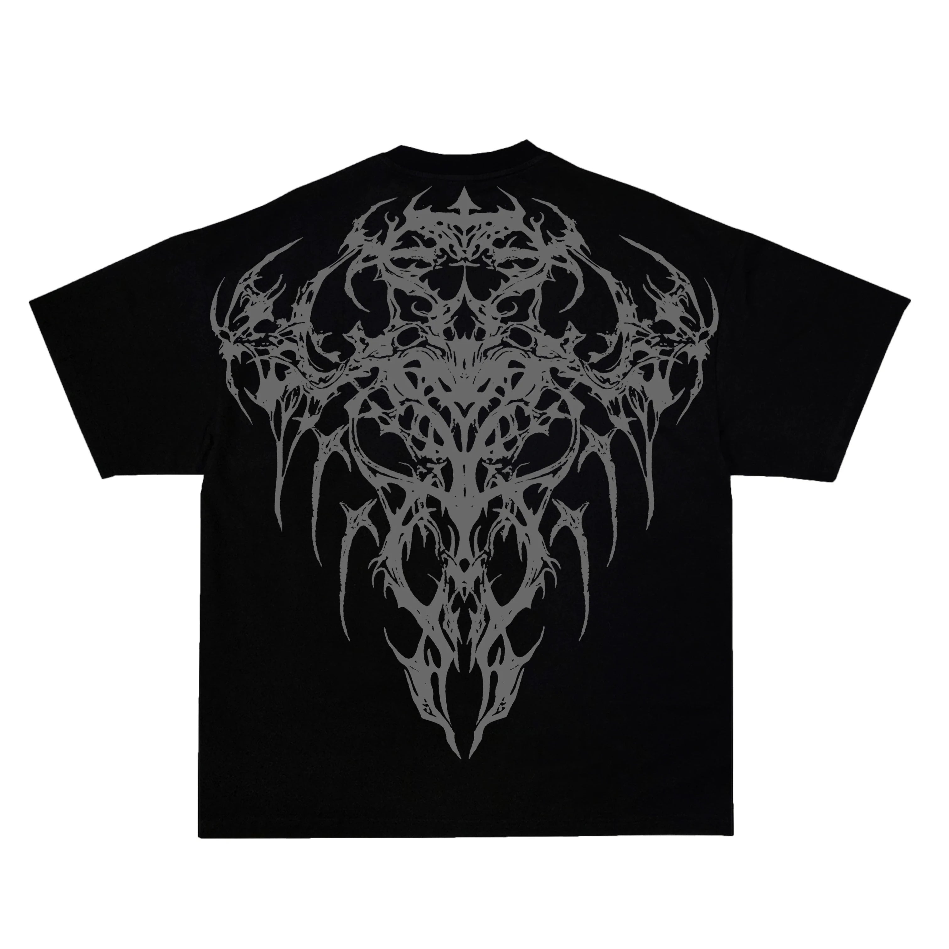 Unisex T shirt Men Women Dark Oversized Cotton Tee Skull Print Workout Gym Top Streetwear Fitness Clothing Alternative Fashion