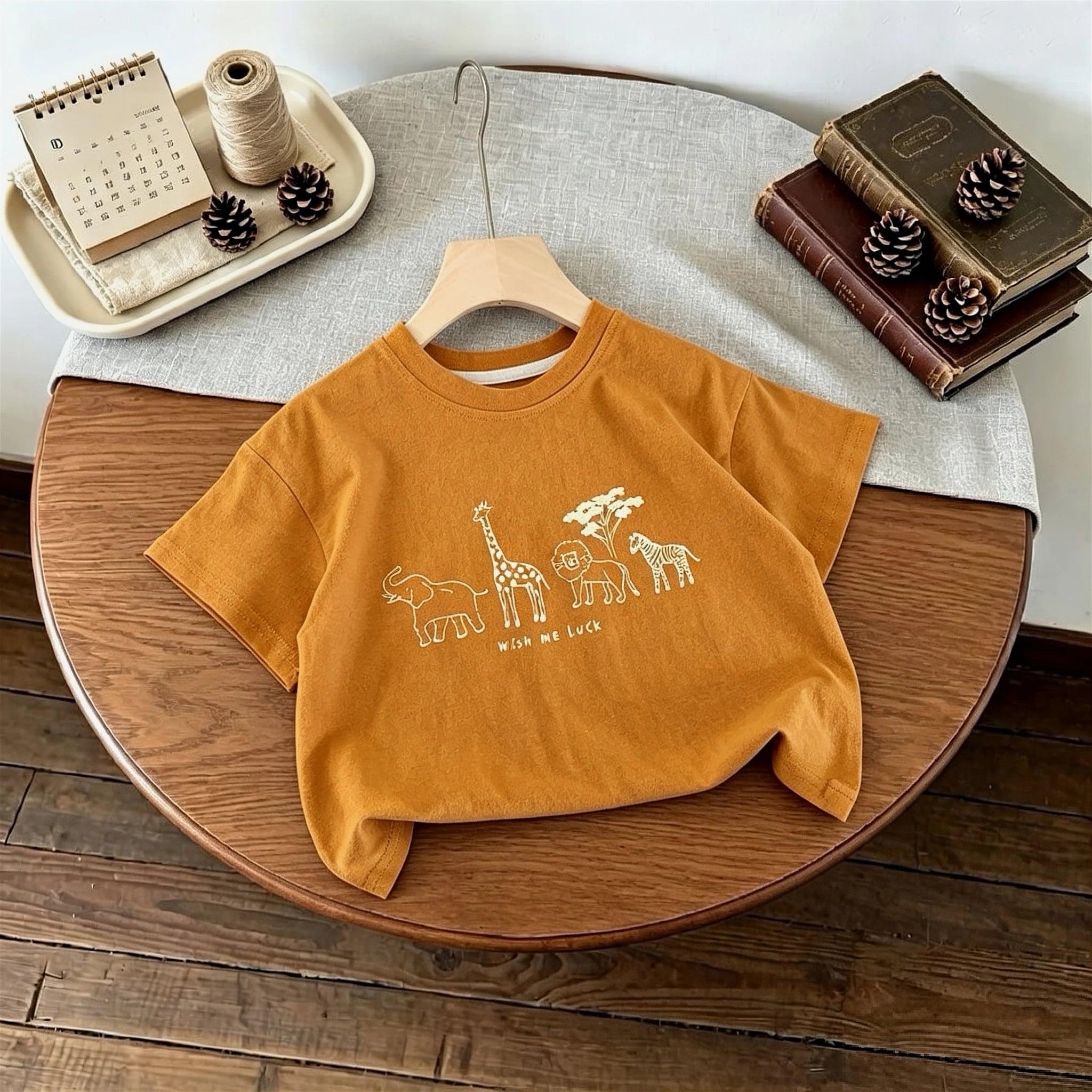 Summer Children Clothes Summer Tops Tees Cartoon Printed Girl And Boy Short Sleeve T-shirt Kids Simple Fashion Tshirts Crewneck