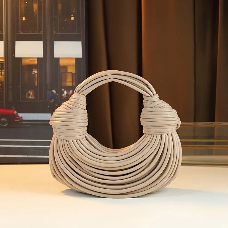 Handbags for Women 2025 New Gold Luxury Designer Brand Handwoven Noodle Bags Rope Knotted Pulled Hobo Silver Evening Clutch Chic