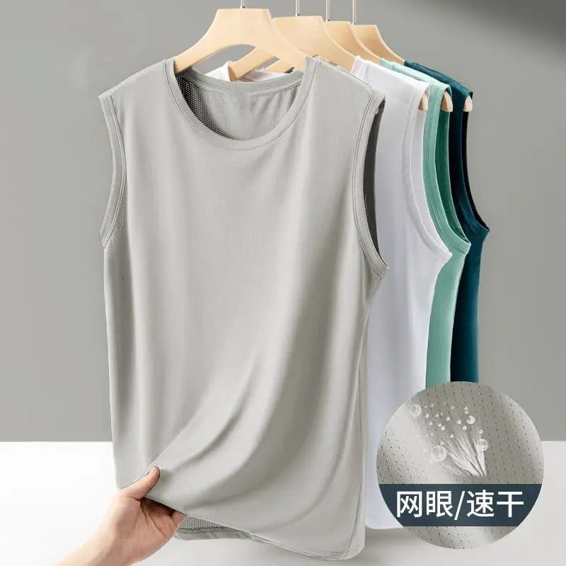 2026 Summer Vest New Style Loose Casual Sleeveless Vest Breathable Quick-drying Sports Short-sleeved Men