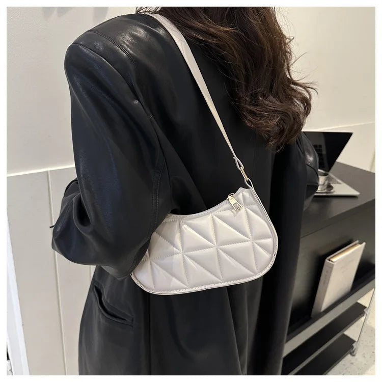Black PU Leather Shoulder Bag Retro Solid Color Casual Female Hobos Handbags Women's Fashion Handbags Shopper Clutch Purse