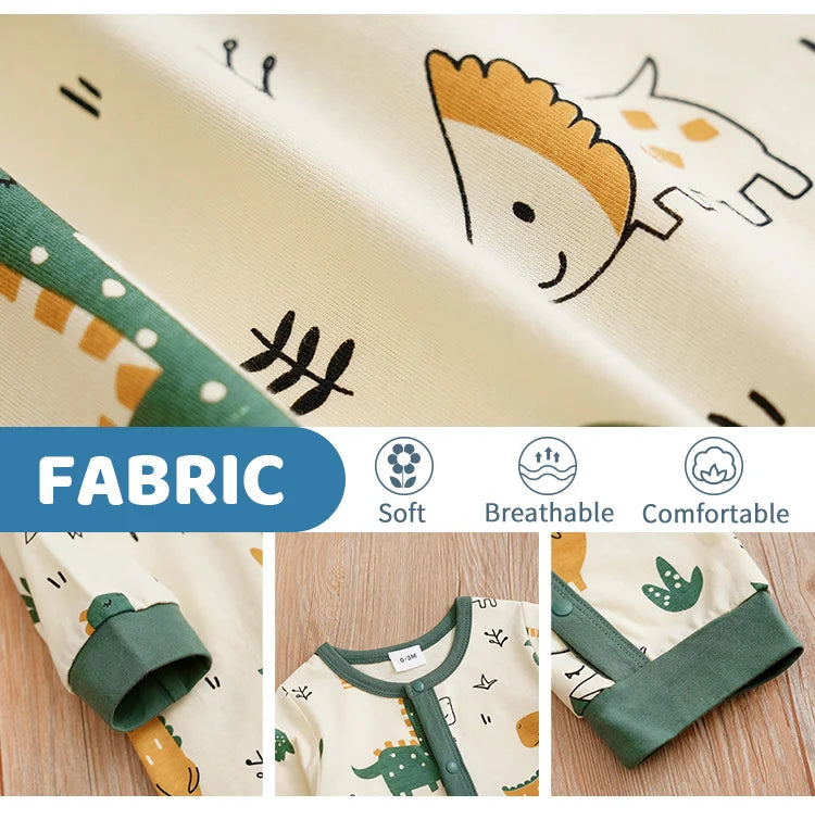 Newborn Baby Boys Infant Outfit Clothes Toddler Jumpsuit Costume Romper Onesie Long Sleeve Print Clothes Spring and Autumn Girls