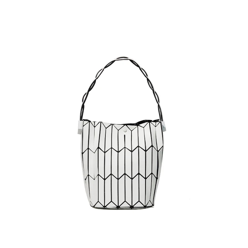 Large Capacity Geometric Diamond Work Bag Handheld Basket Bucket Bag Summer Handbag Women's Single Shoulder Underarm Bag