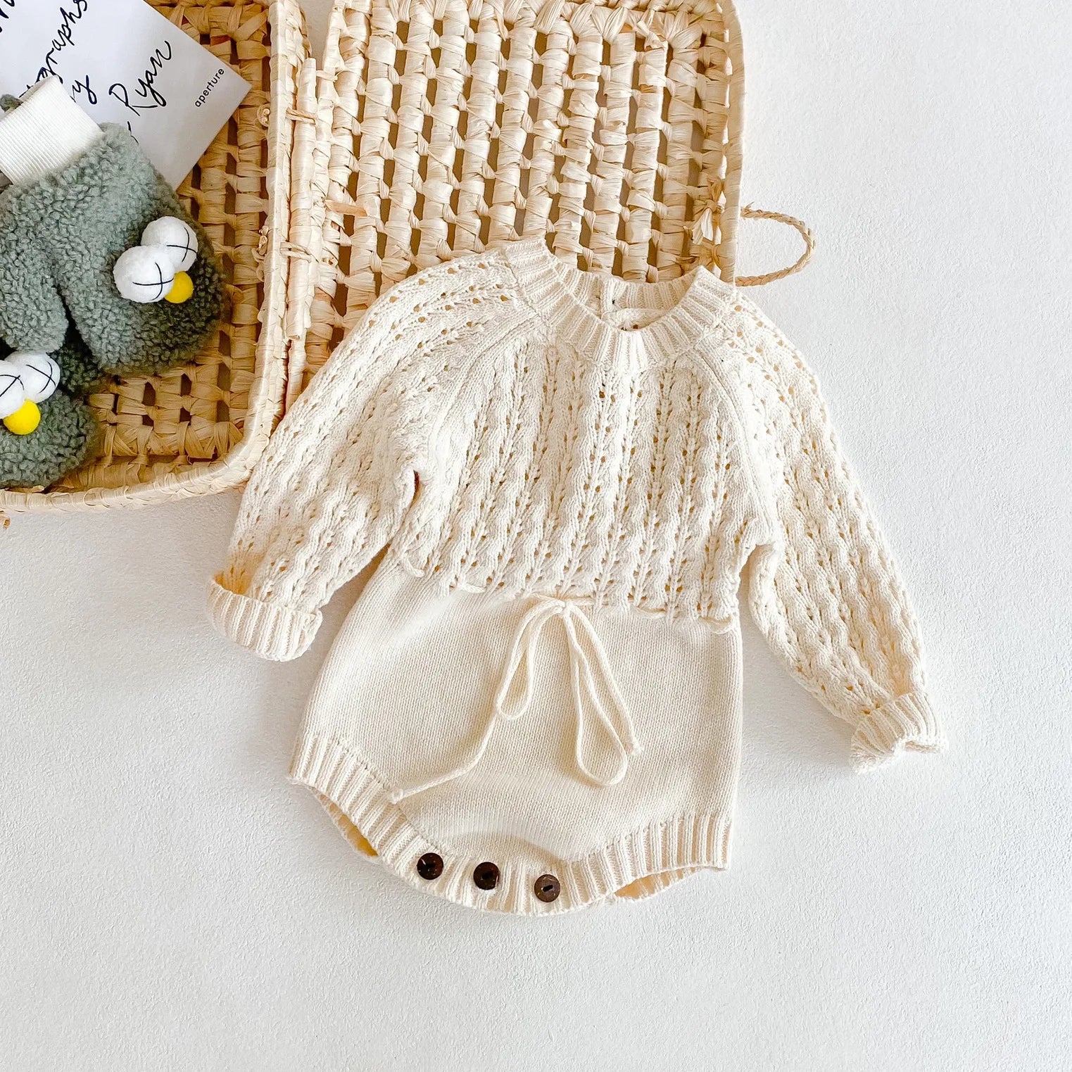 Spring Baby Clothes Girls Romper Autumn Long Sleeve Baby Girl Knit Hollow Out Rompers Baby Jumpsuit Baby Clothes