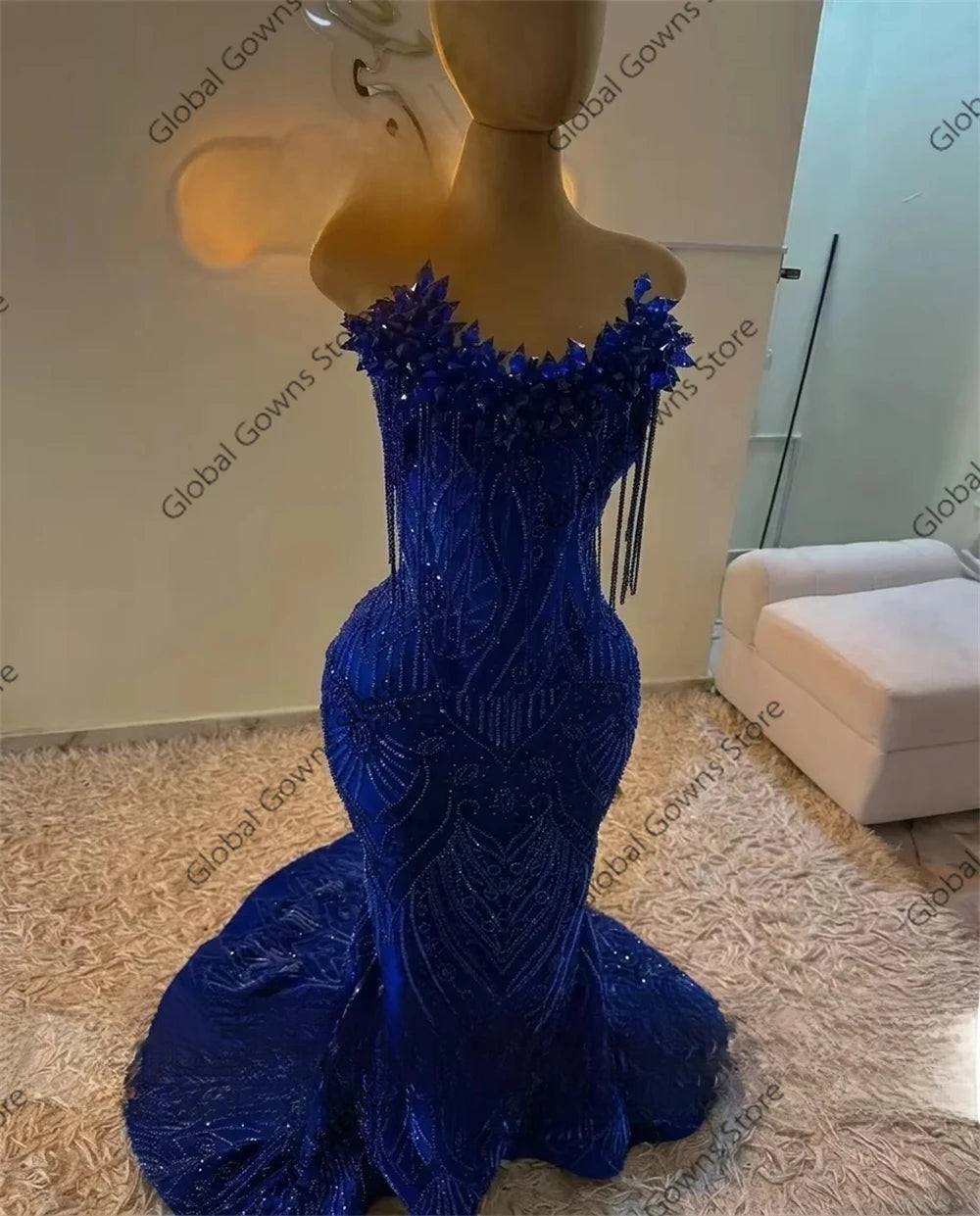 Red Prom Dresses For Girls 2026 Sparkly Sequins Mermaid Crystals Tassel Party Dress Luxury Sleeveless Evening Gowns Customized