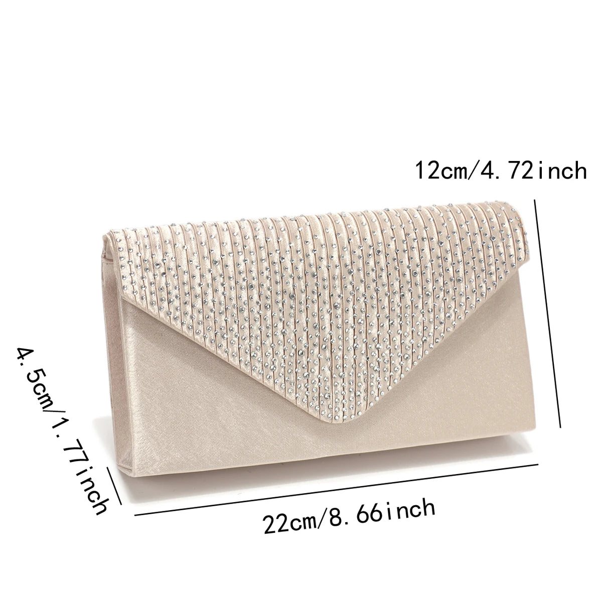 Rhinestones Women Evening Bags Small Envelope Design Handbags Satin Shoulder Chain Handbags Glitter Purple Color Cocktail Purse
