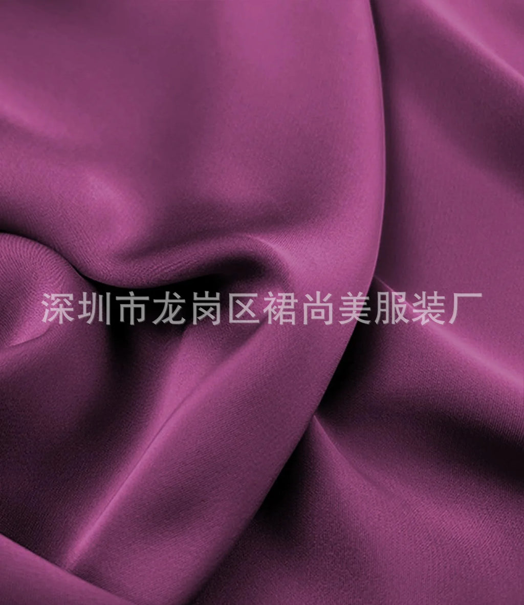Elegant Faux Silk Satin Skirts for Women High Waist A-line Office Lady  Solid Color Glossy Finish Fishtail Skirt
