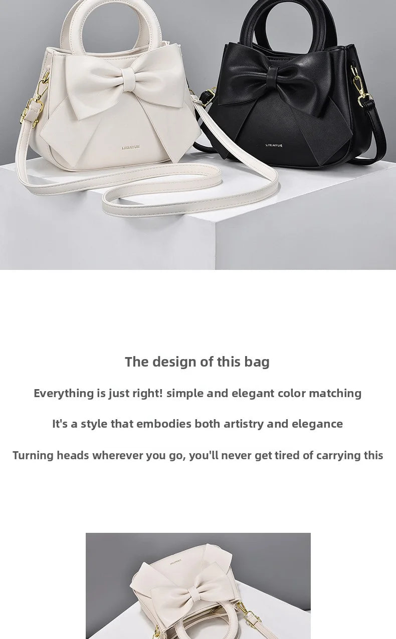 Fashionable and stylish single-shoulder handbag for women, new trendy high-end crossbody bag with bow, suitable for commuting, d