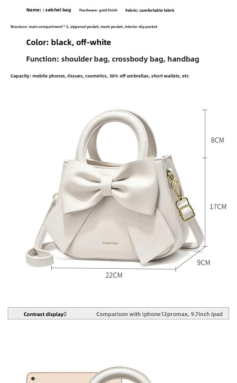 Fashionable and stylish single-shoulder handbag for women, new trendy high-end crossbody bag with bow, suitable for commuting, d