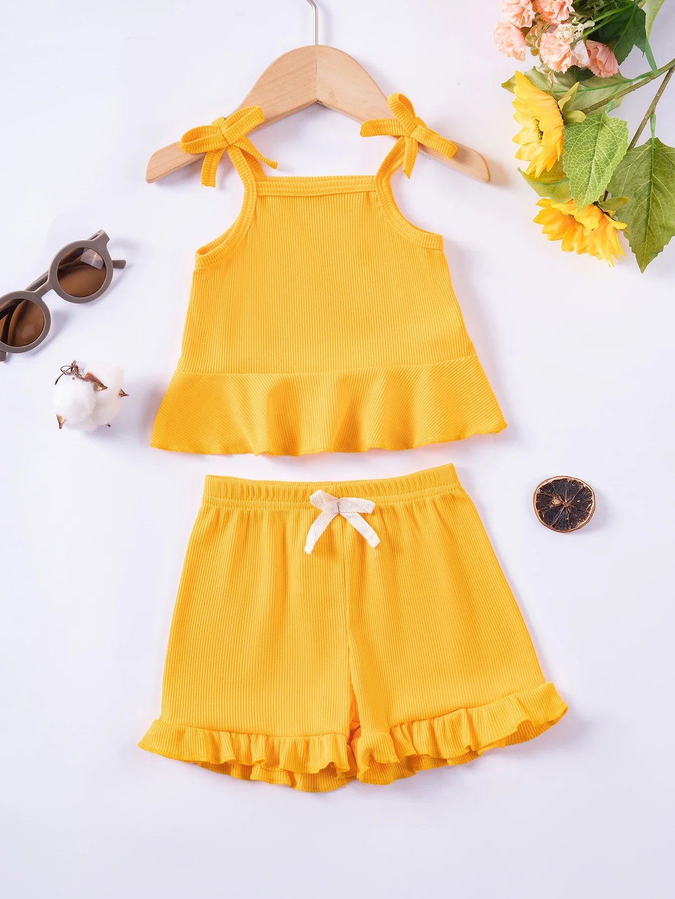 Baby Clothes Sets Toddler Girl Camisole Top + Lace Shorts 2PCS Summer Casual Children Clothes Suits Soft Comfort Clothing