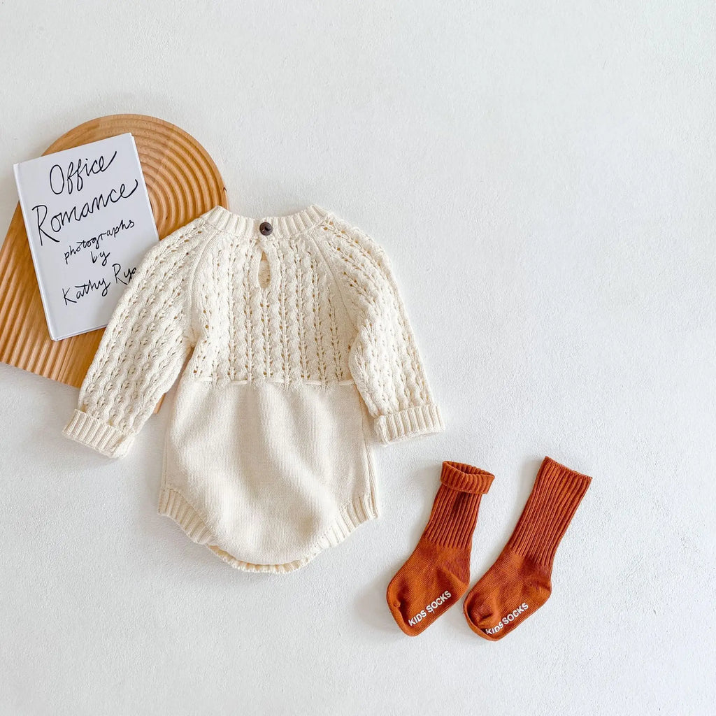 Spring Baby Clothes Girls Romper Autumn Long Sleeve Baby Girl Knit Hollow Out Rompers Baby Jumpsuit Baby Clothes
