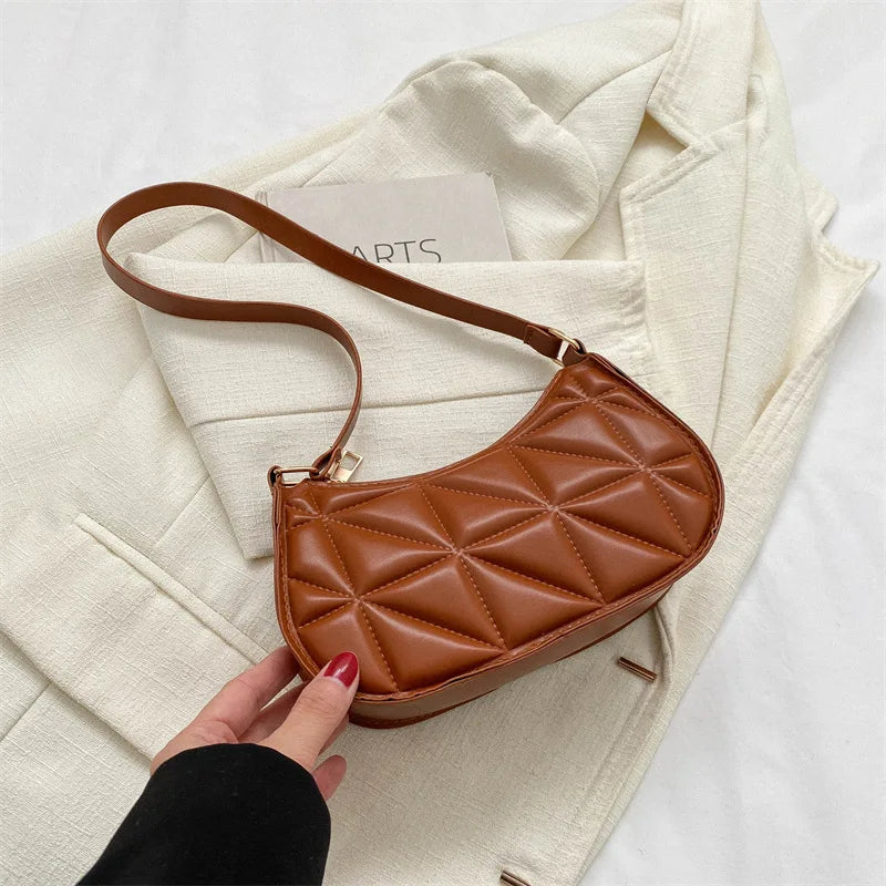 Black PU Leather Shoulder Bag Retro Solid Color Casual Female Hobos Handbags Women's Fashion Handbags Shopper Clutch Purse