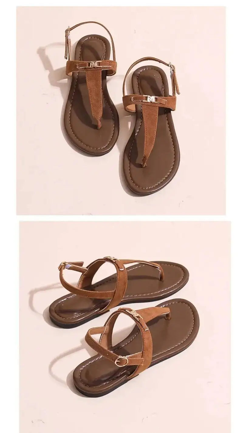 2026 Women's Shoes Fashion Daily Sandals Women Buckle Strap Flat With Outdoor Open Toe Female Shoe