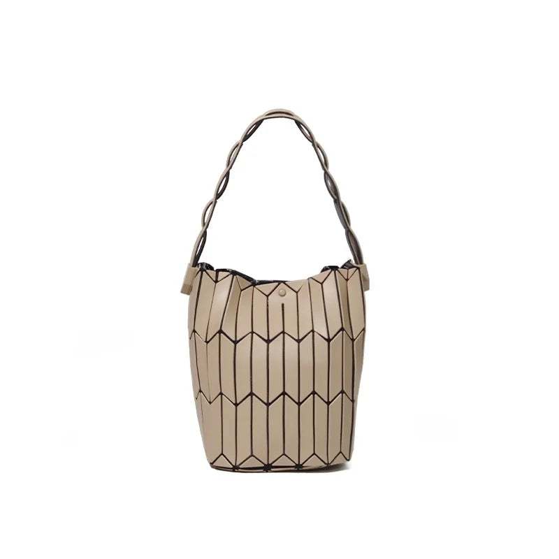 Large Capacity Geometric Diamond Work Bag Handheld Basket Bucket Bag Summer Handbag Women's Single Shoulder Underarm Bag