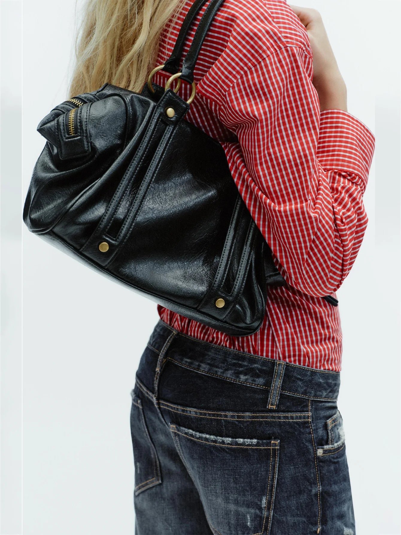Lady's handbag - Boston bucket bag - single shoulder top handbag - designer crossbody bag - multi-pocket crossbody bag - designe