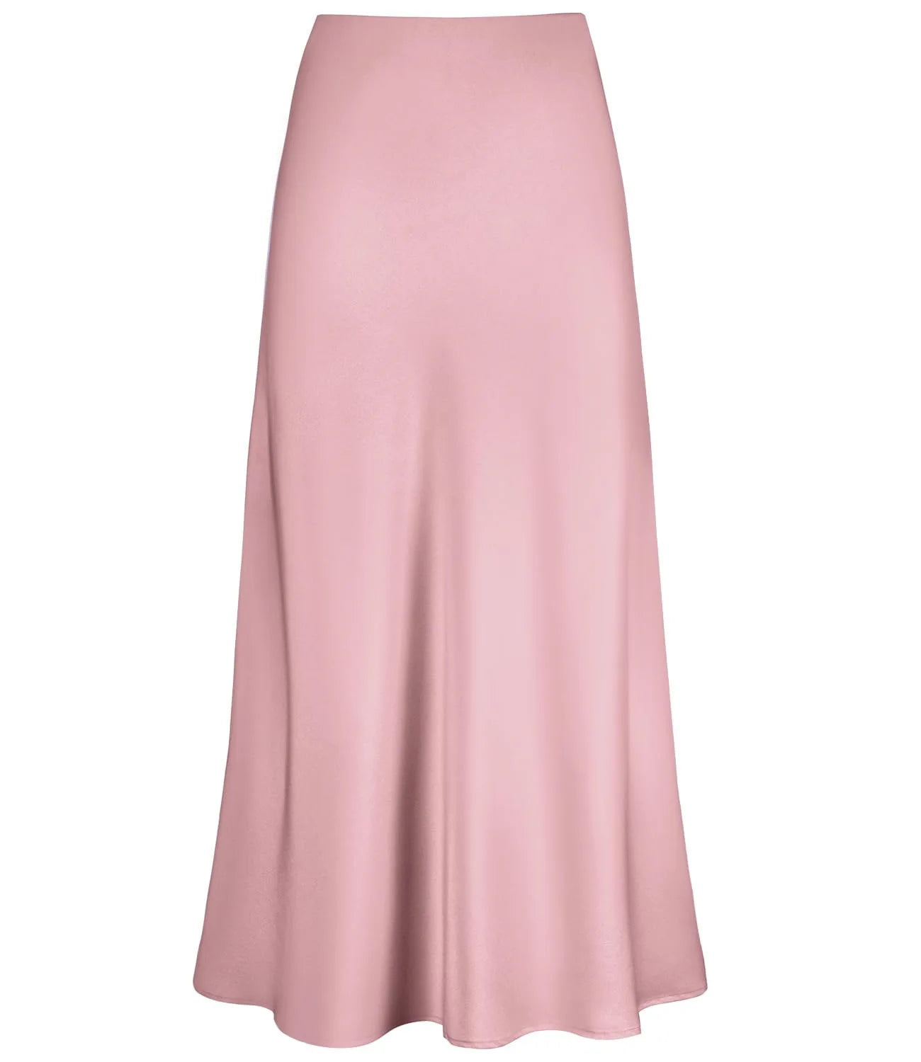 Elegant Faux Silk Satin Skirts for Women High Waist A-line Office Lady  Solid Color Glossy Finish Fishtail Skirt