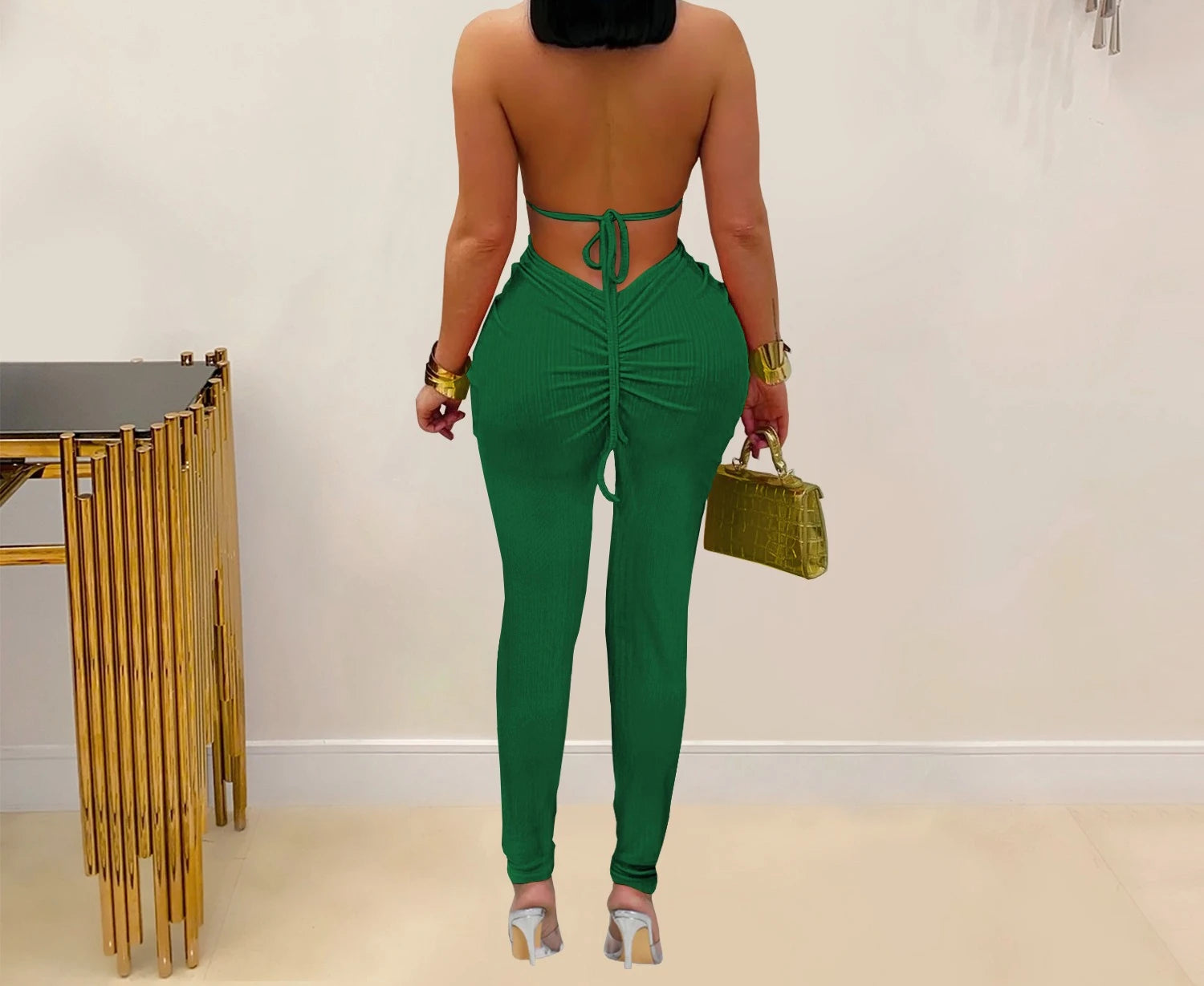 Sexy Bodysuit women's jumpsuits and rompers Rompers Woman Clothes1 Piece Set Playsuit Hang neck backless Female Clothing HXY309