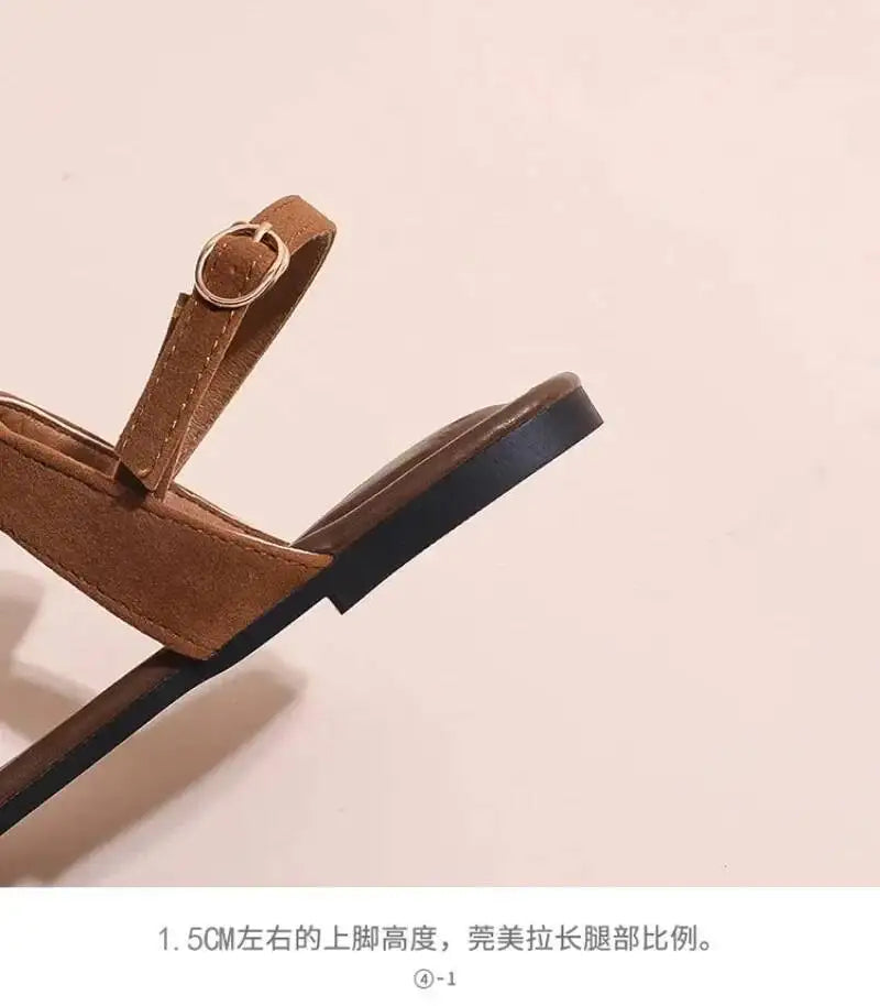 2026 Women's Shoes Fashion Daily Sandals Women Buckle Strap Flat With Outdoor Open Toe Female Shoe
