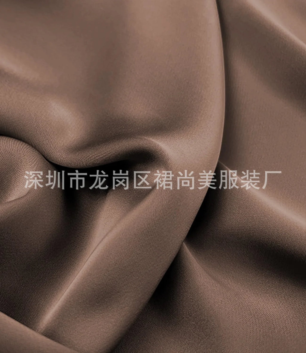 Elegant Faux Silk Satin Skirts for Women High Waist A-line Office Lady  Solid Color Glossy Finish Fishtail Skirt