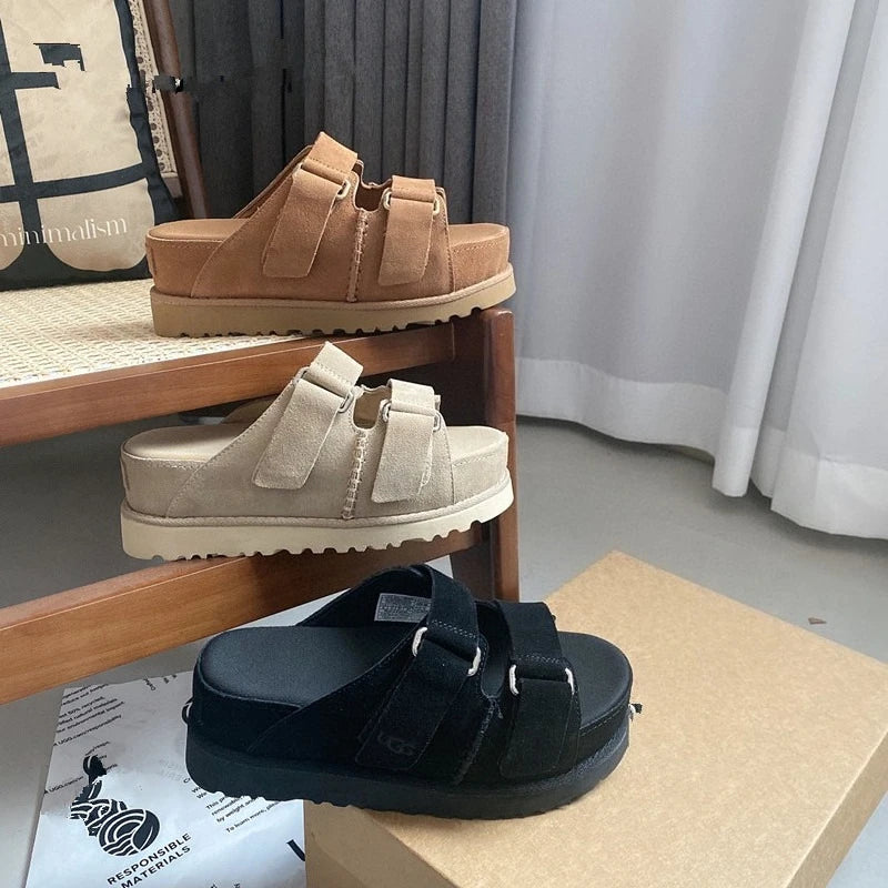 WomenFashion Luxury Genuine Leather Slippers Designed by Zapatos Mujer