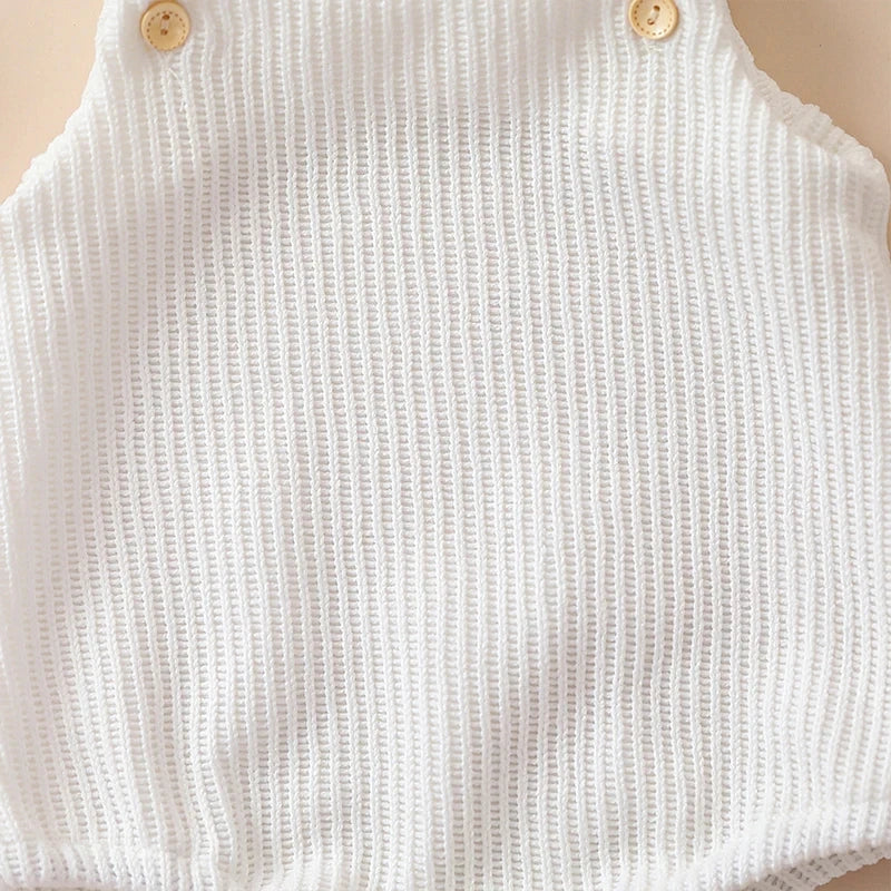 Baby Spring Autumn Clothes Set Knitted Romper Triangle Crotch Button One-Piece Jumpsuit SlingToddler Baby Boys Girls 0-3Y