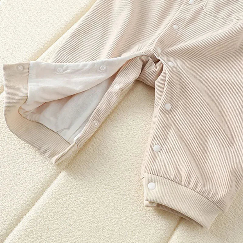 Baby Clothes Newborn Rompers  Autumn Infant Boys Casual Double Layer Jumpsuit Toddler Girls Cartoon Bear Corduroy Romper