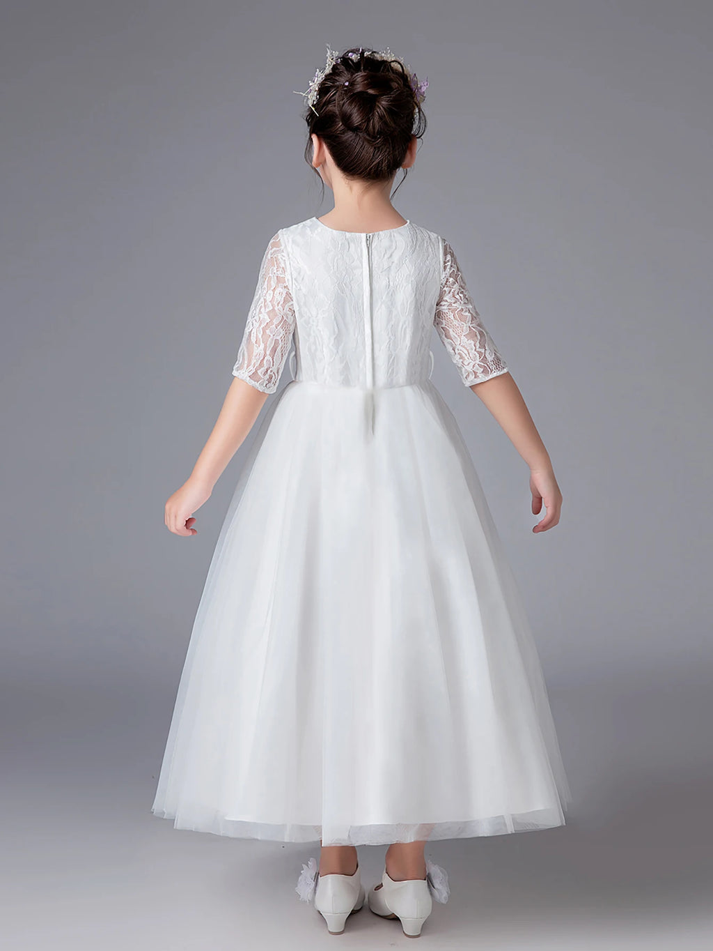 Tween Girl Summer Clothing Flower Girl Princess Dress White Ball Gown for 7 Year Old Girls Party Dresses