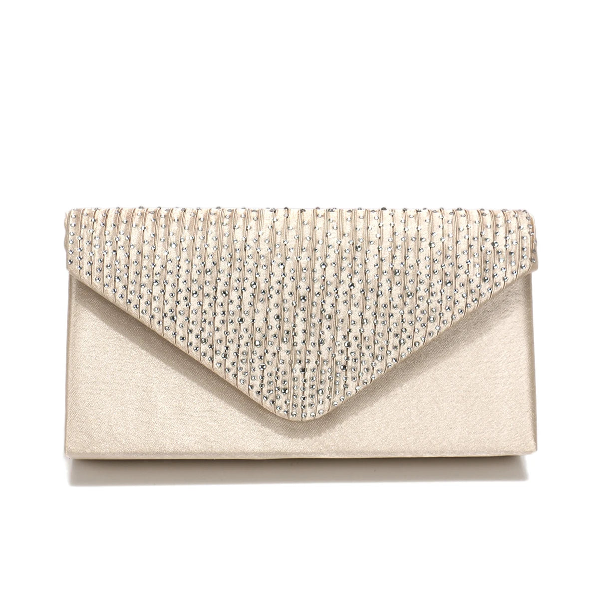 Rhinestones Women Evening Bags Small Envelope Design Handbags Satin Shoulder Chain Handbags Glitter Purple Color Cocktail Purse