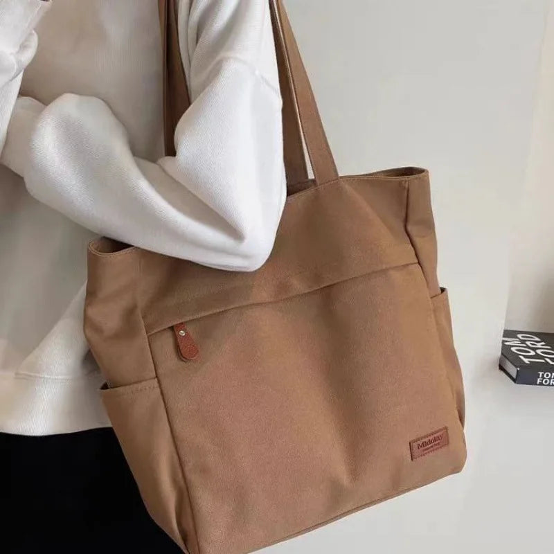 Handbags Woman,2026 New,Canvas Bag, Large Capacity Students go to school,Versatile Casual Simple One Shoulder Commuting Tote Bag
