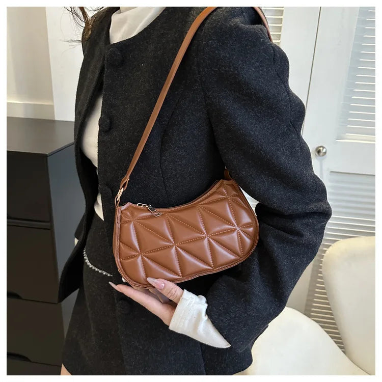 Black PU Leather Shoulder Bag Retro Solid Color Casual Female Hobos Handbags Women's Fashion Handbags Shopper Clutch Purse