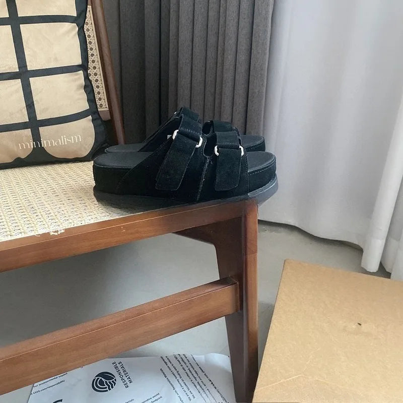 WomenFashion Luxury Genuine Leather Slippers Designed by Zapatos Mujer